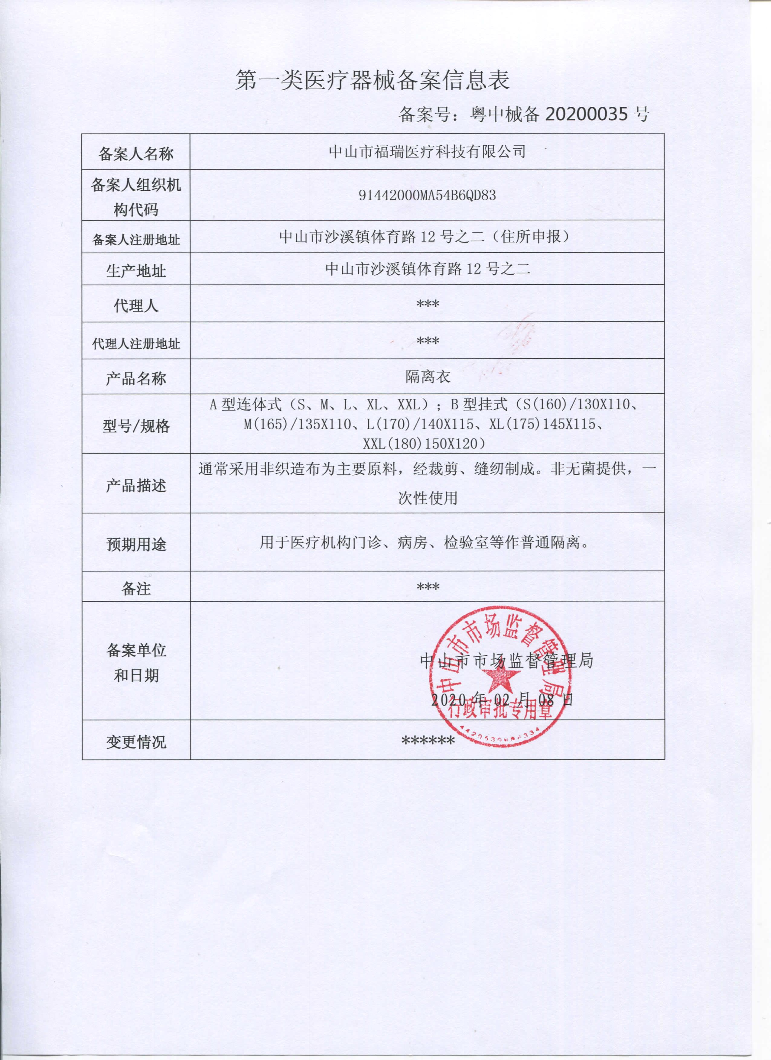 第一类医疗器械贸易备案